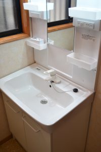 宮崎市　洗面化粧台　リフォーム　施工後　下